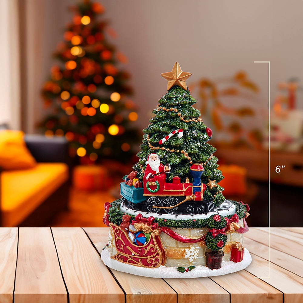 Kurt Adler 6-Inch Christmas Tree Revolving Music Box